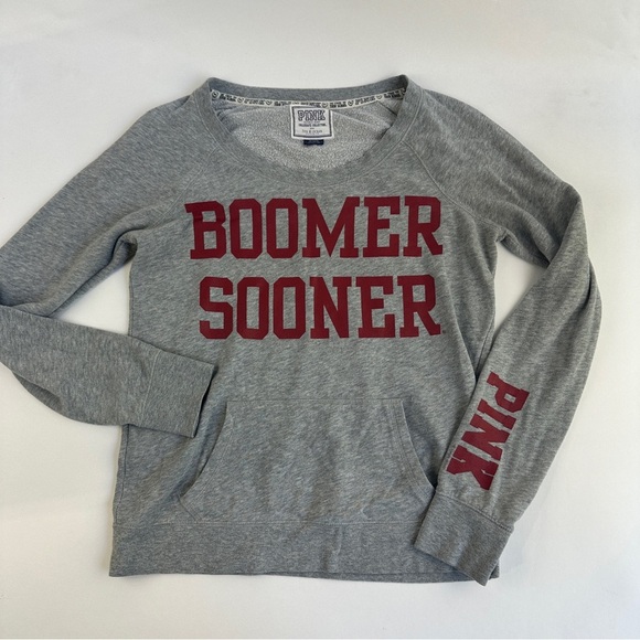 Oklahoma Sooners Shirt Womens Large NCAA Football Boomer Sooner PINK Long Sleeve - Picture 1 of 10